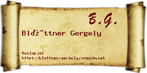 Blüttner Gergely névjegykártya